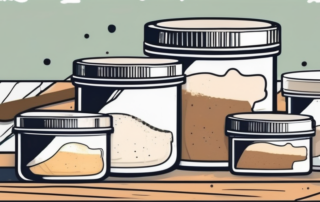 Different types of spackling paste in their respective containers