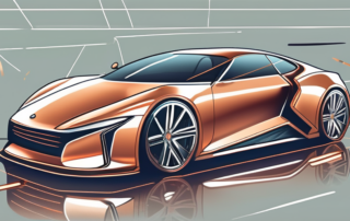 A car in the process of being fully wrapped in a glossy