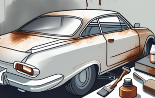 A car with visible signs of surface rust on the bodywork