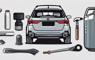 A car's hood with visible stone chips