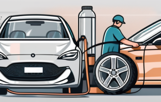 Aluminum car wheels being cleaned and polished with specialized tools and products