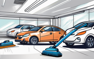Various interior car cleaning products like vacuum