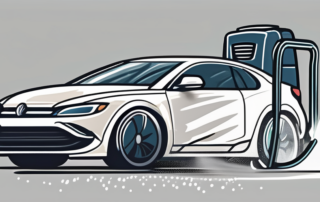 A high-pressure washer spraying a car