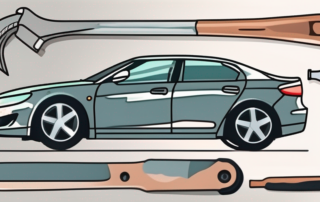 A car with visible plastic scratches on its surface