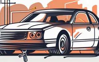 A dented plastic bumper on a car