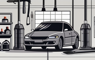 A car tire being treated with a blackening solution
