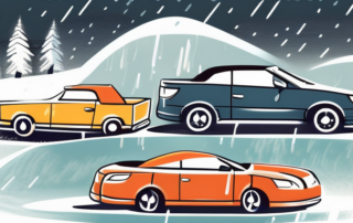 Several convertible cars under different weather conditions (rain