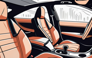 Various car interior cleaning products like vacuum cleaner