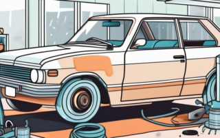 A car undergoing a thorough cleaning and refurbishing process