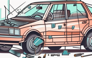 A car with a chipped windshield