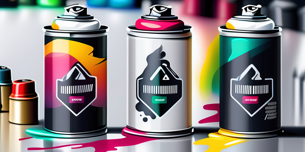 A variety of spray paint cans in different colors