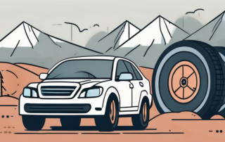 A car with its tires in focus