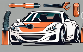 A car with visible scratches on its plastic parts