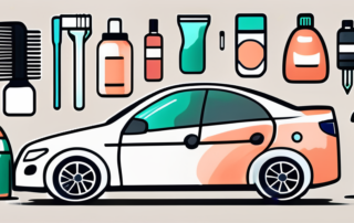 A comprehensive car cleaning kit with various tools like brushes