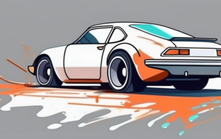 A car in the process of being repainted