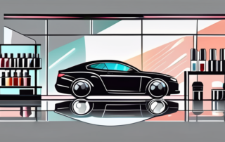 A glossy black car with shimmering reflections