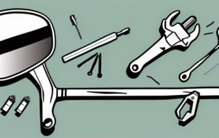 A broken car side mirror with tools such as a screwdriver