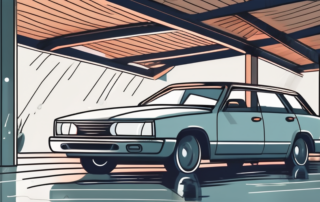 A car parked safely under a sturdy carport