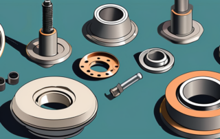 Various components of a strut mount (domlager)