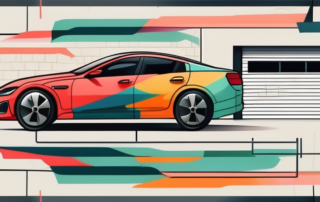 A car with different sections painted in different colors