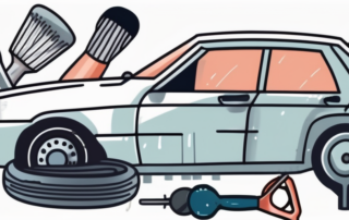 A car with a noticeable dent