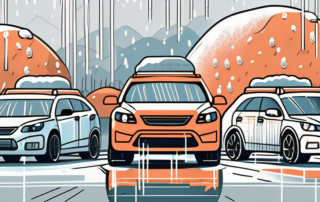 Several cars covered with high-quality hail protection covers