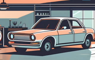 A car's headlight being polished