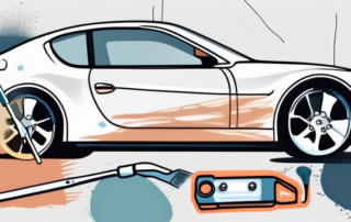 A car in the process of being painted