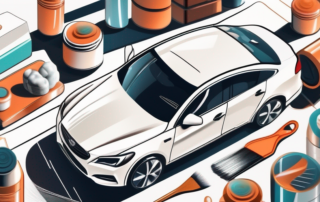 A white car gleaming under sunlight