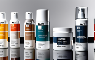 Various koch chemie car polish products displayed in a neat row