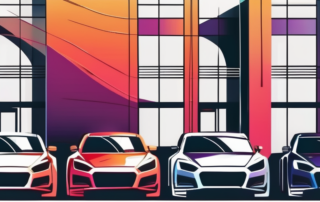 Several cars in different colors and finishes