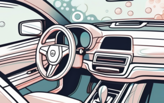 A car interior focusing on the plastic components like the dashboard