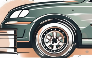 A car's wheel with a brake disc