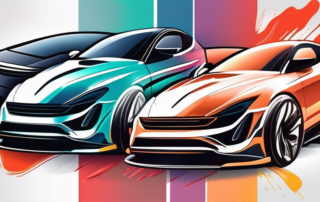 Several cars with shiny