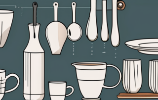 Various ceramic items such as a vase