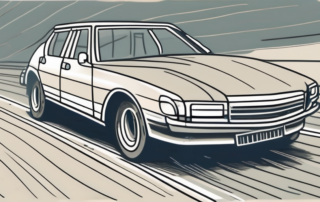 A car tire with visible unevenness or bulges to depict the concept of "höhenschlag" (radial runout)