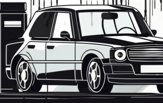 A shiny black car with a bottle of car polish and a cloth next to it