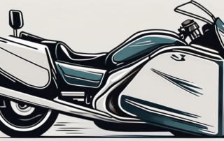 A motorcycle tank with a paintbrush and can of paint next to it