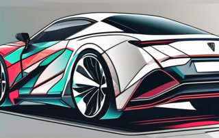 A sleek car with a glossy