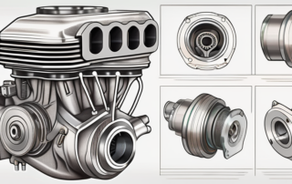 A car engine with a prominently featured turbocharger