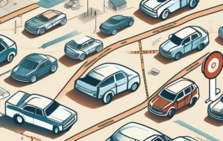 A map with various car part symbols scattered around