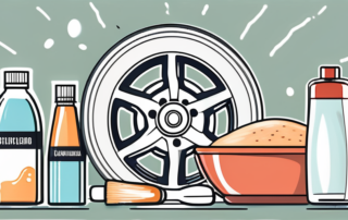 Various household items like vinegar