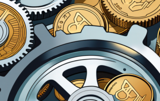 A car engine opened up to reveal a detailed view of the timing chain (steuerkette)