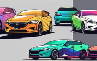Various cars in different vibrant colors