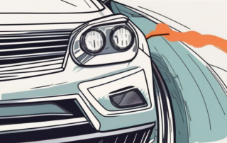 A car with its hood open