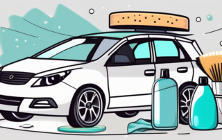 A car with a sparkling clean windshield