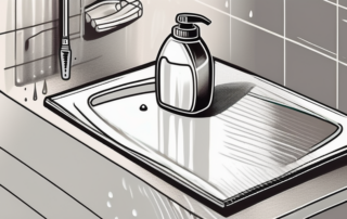 A spray bottle spraying soapy water on a sheet of foil