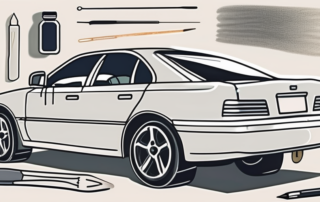 A car with visible scratches on the surface
