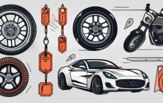 A variety of car parts like wheels