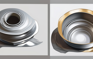 Various stages of a metal object being repainted